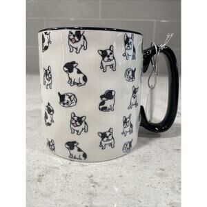 FRENCH BULLDOG BELLA 10 Strawberry St. Black White Mug Gift Tag Assorted Dog NEW